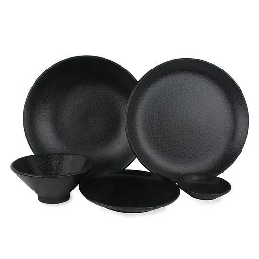 美濃焼 食器3点セット お茶碗、丼、深皿 (黒曜)